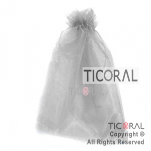 BOLSA ORGANZA 24X19.5CM PLATA HS1301-2 x 1